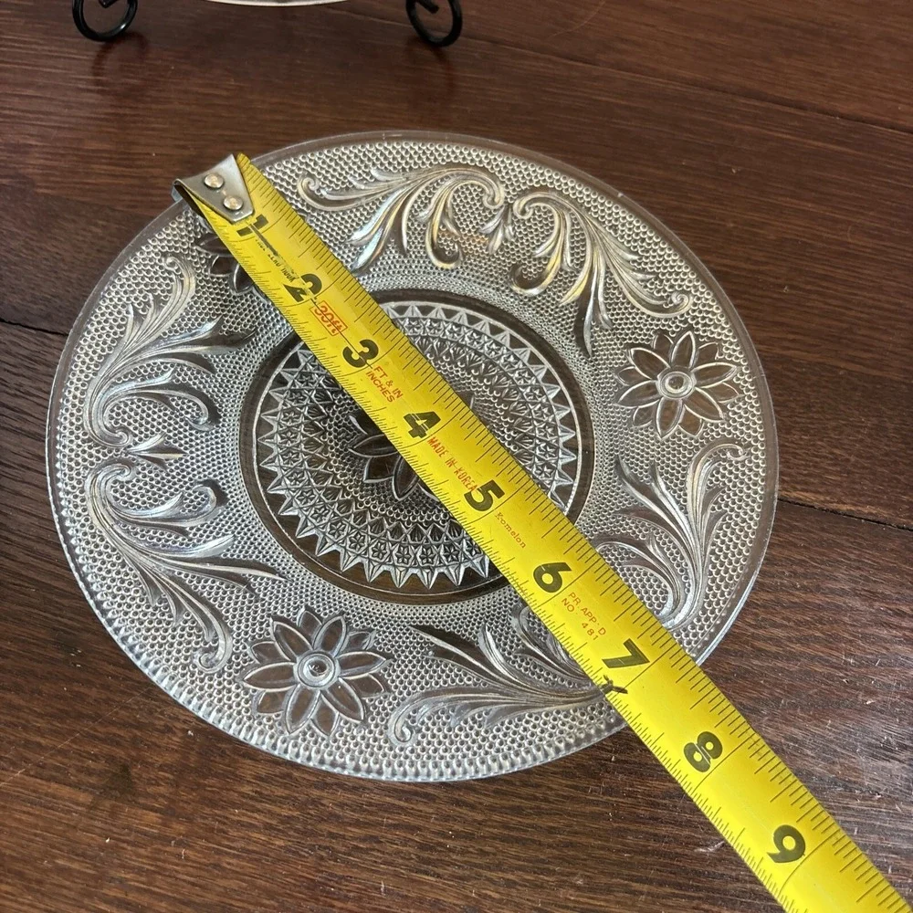 Vintage Indiana Clear Glass Set Of 2 -7.25